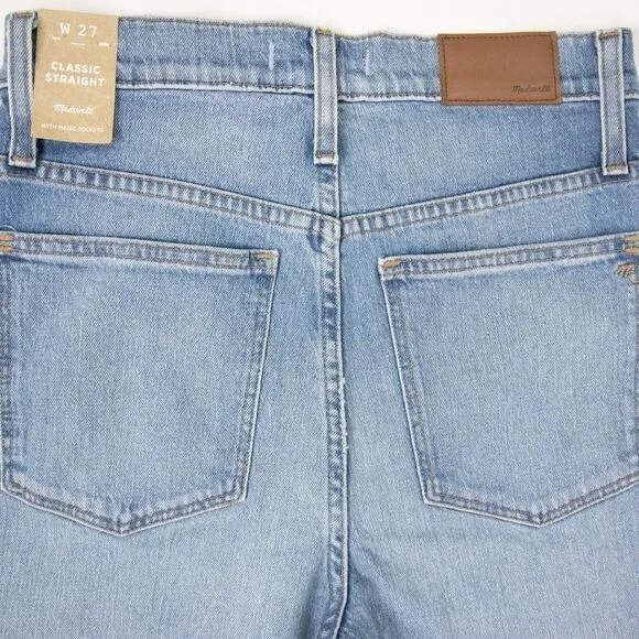 NEW Madewell Classic Straight Jeans in Meadowland Wash,27‎ - Image 12