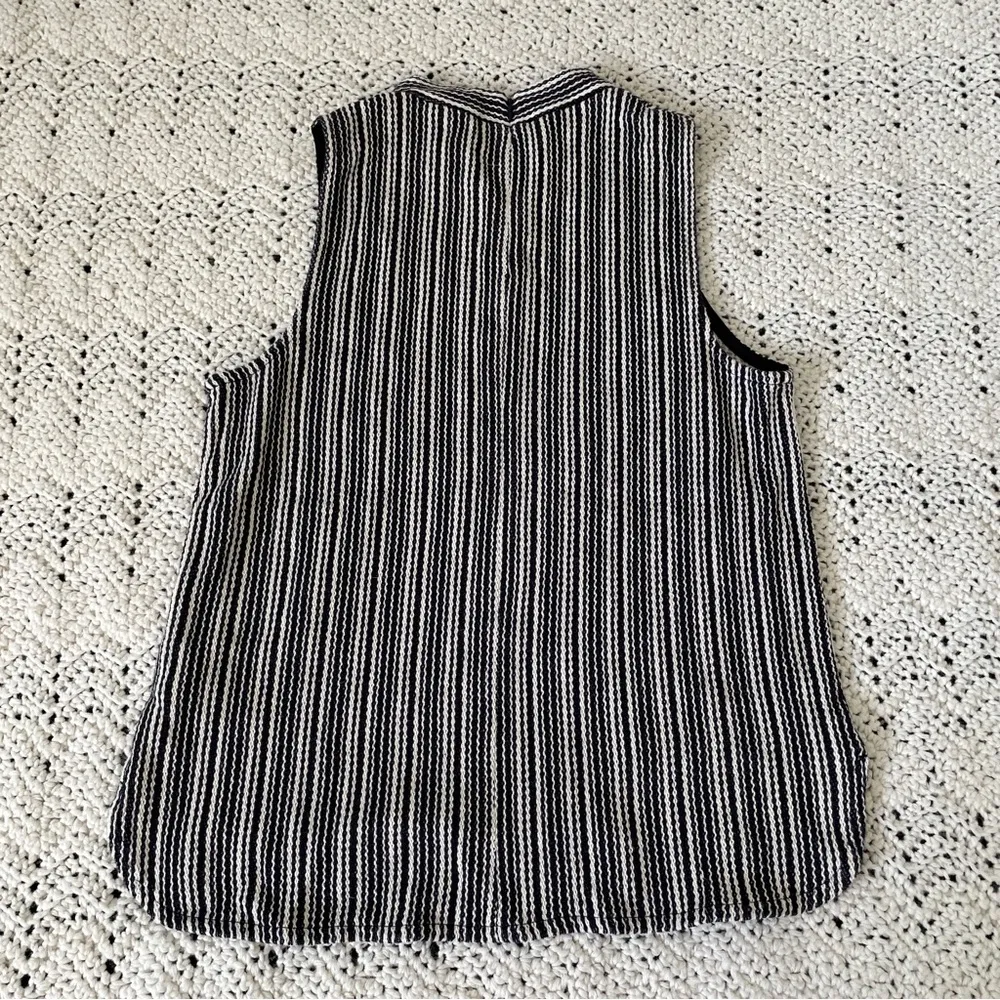 Madewell Striped Mockneck Tank Top Black/White (Medium) - Image 3