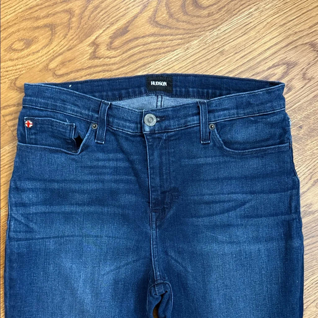Hudson Natalie Mid Rise Ankle Super Skinny Jeans Dark Wash Size 32 - Image 3