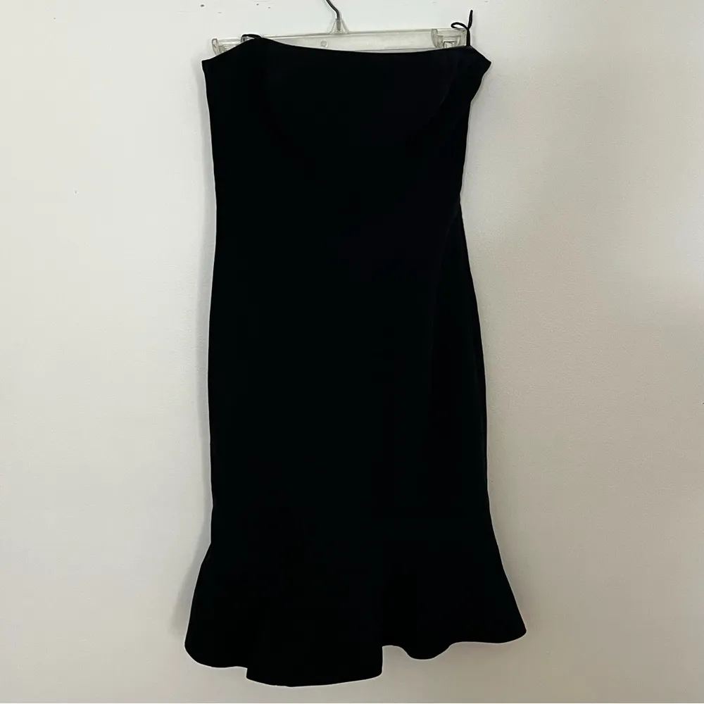 Cinq‎ a Sept Calvina Fluted Drop Waist Strapless Peplum Hem Dress Women Size 2 - Image 2