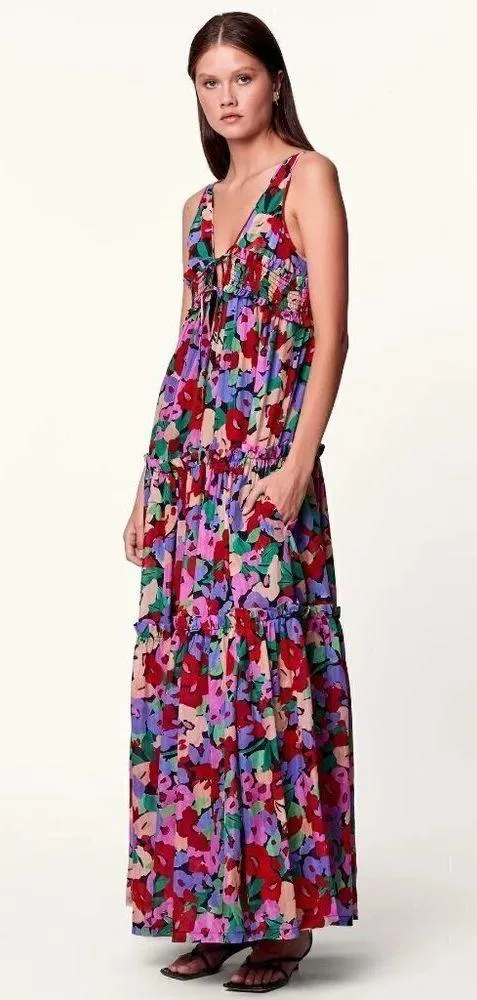 Nicholas Myla Maxi Dress in Multicolor 2 Womens Long Floral Gown Black - Image 3
