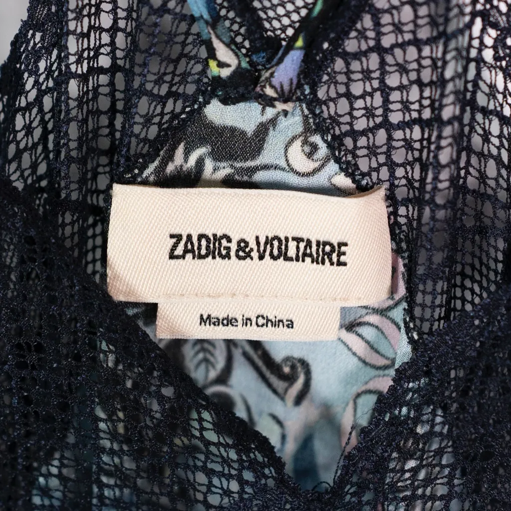NEW Zadig & Voltaire Risty Bohemian Print Pattern Oxford Patch Midi Slip Dress - Image 3