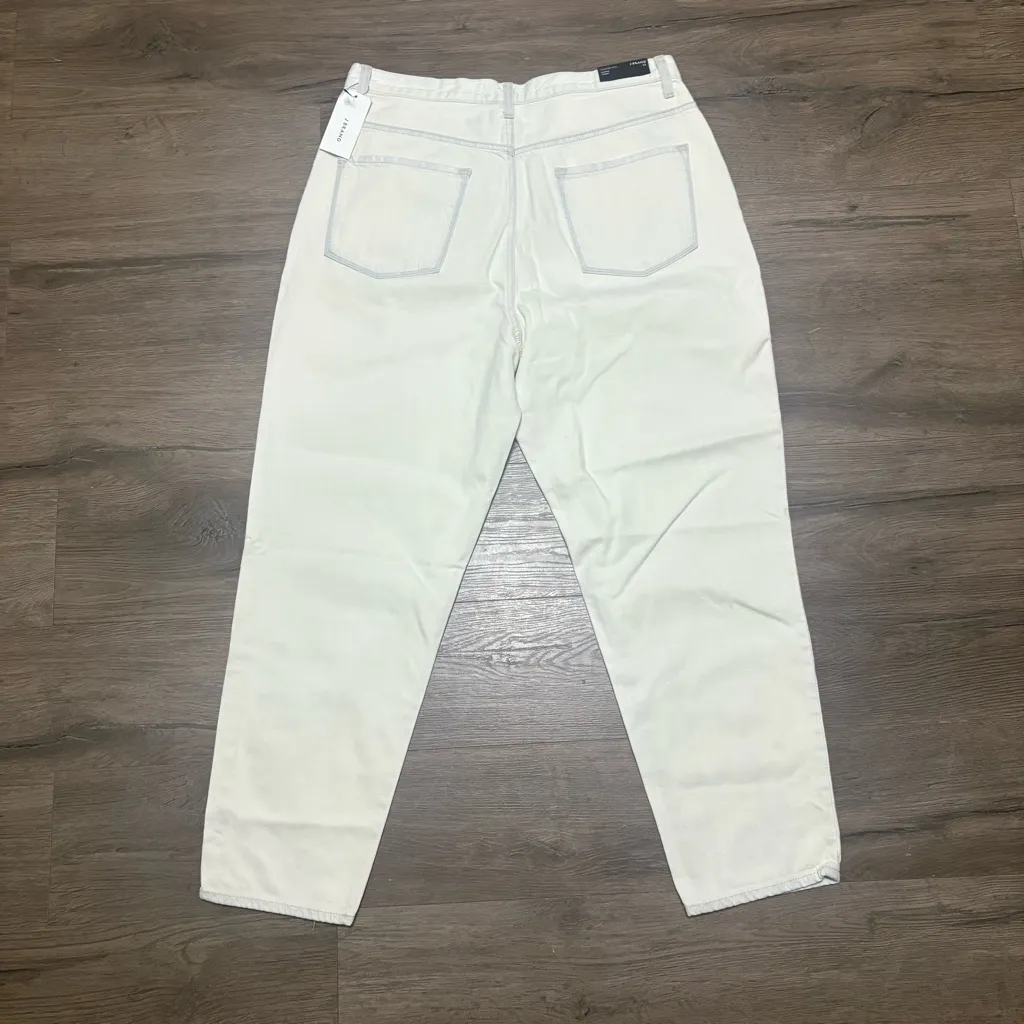 J Brand Pleated Peg High-Rise Tapered Jeans White Women’s Size 31 NWT NEW - Image 3