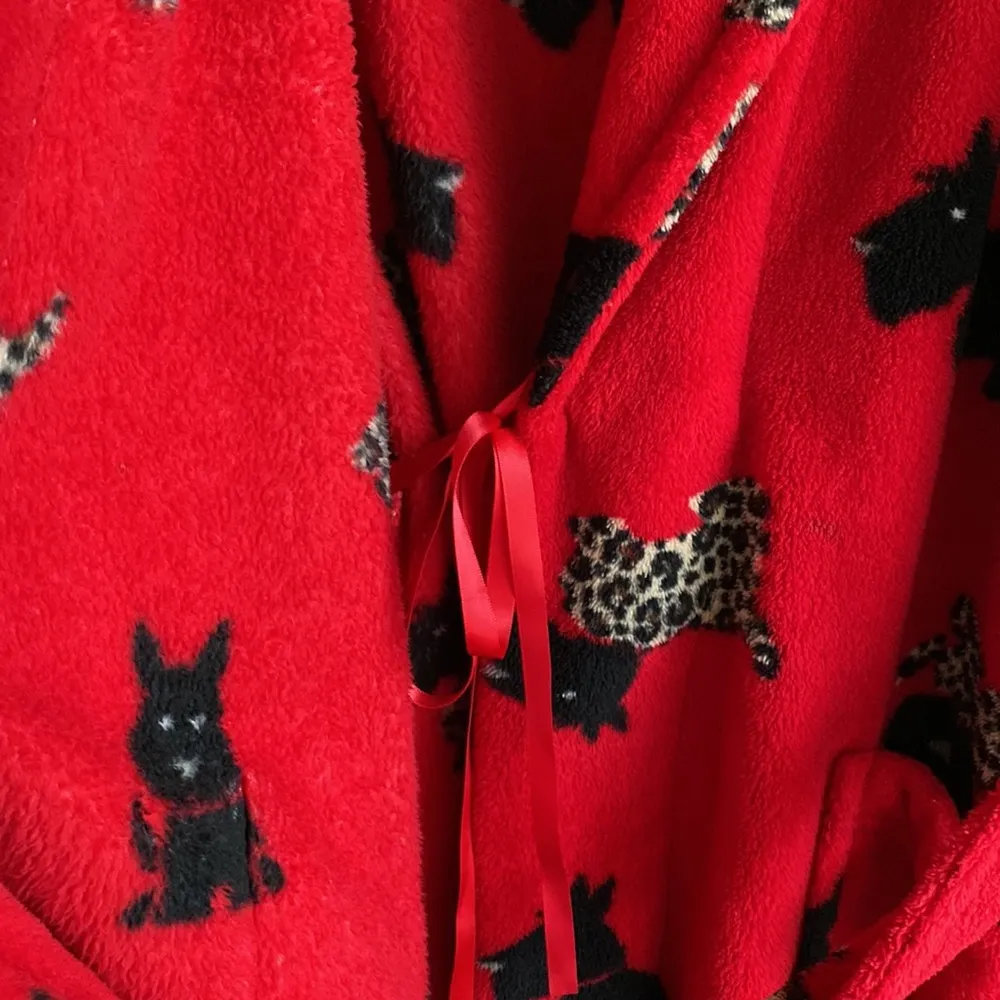 Cute puppies in leopard outfits fluffy robe Red - Image 6