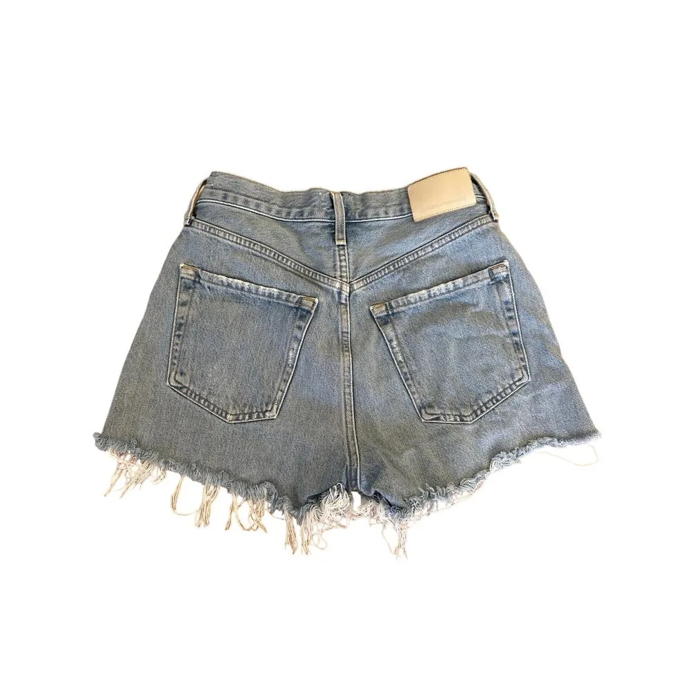Citizens of Humanity - Fray hem Cut Off Denim Shorts in Light Wash Blue - Image 3