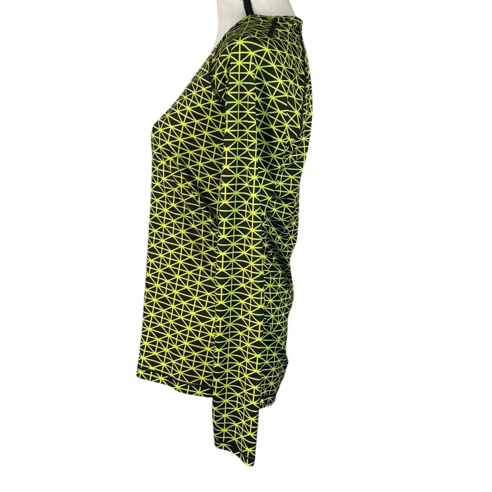 Under Armour Small Fitted HeatGear Top Long Sleeves V-Neck Stretch Geometric - Image 5