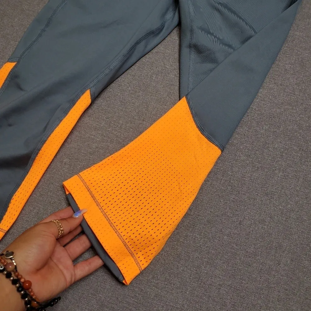 Nike Pro Orange/Gray Capri Leggings - Image 2