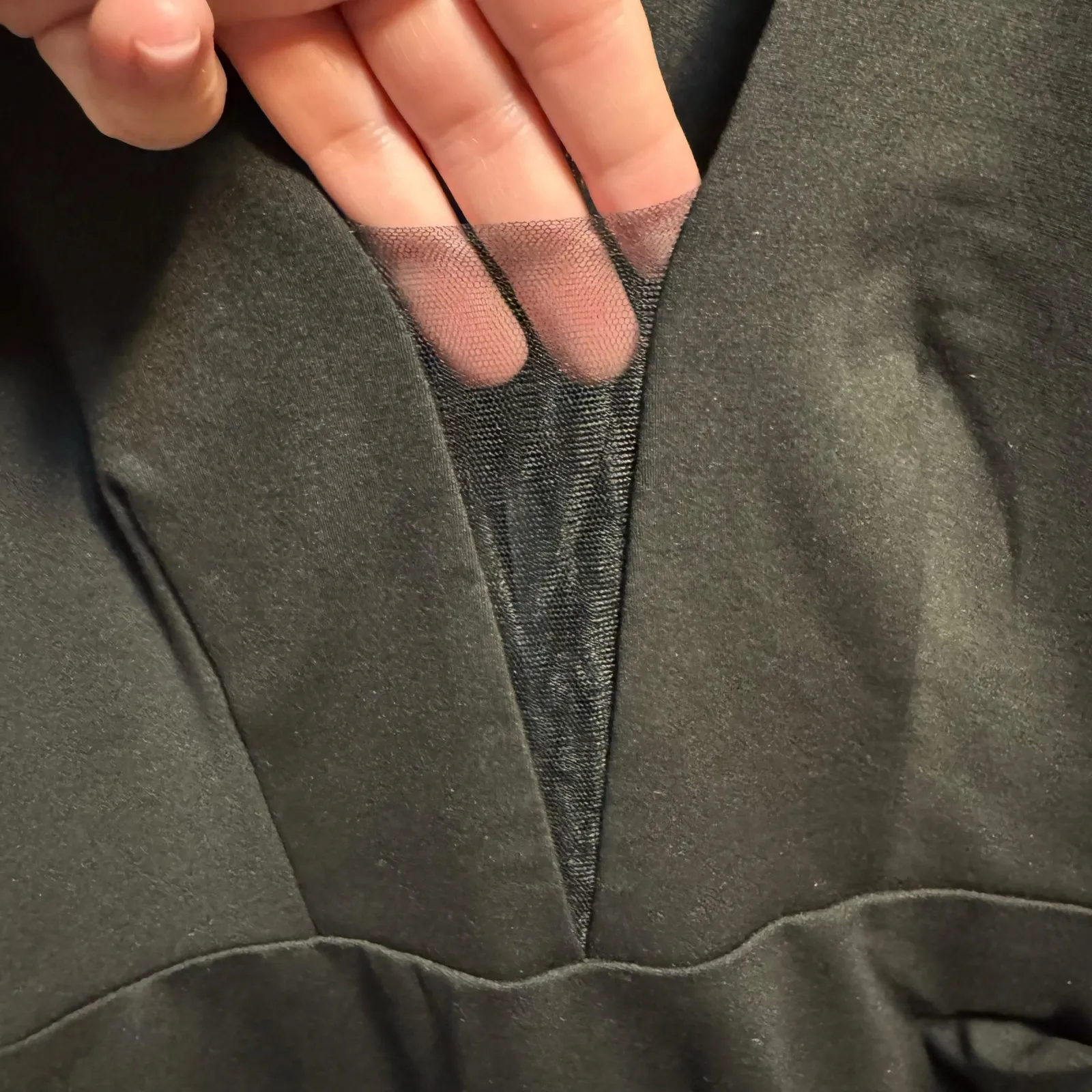 Lulus Nuria Long Sleeve Bodycon Deep V Mini Dress Black Small - Image 5