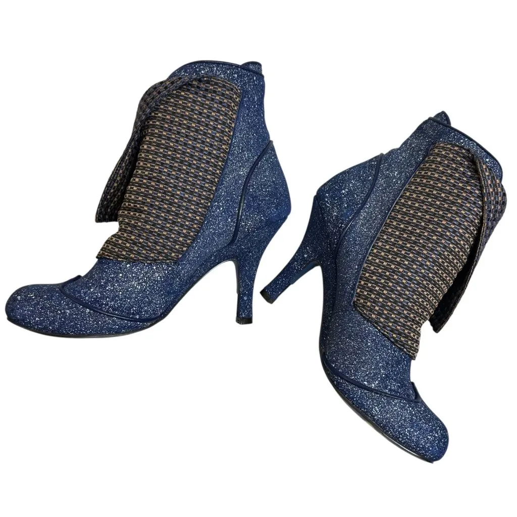 Rare Irregular Choice Spatz Attack Booties Blue Splatter Size 38.5 Ankle Boots - Image 5