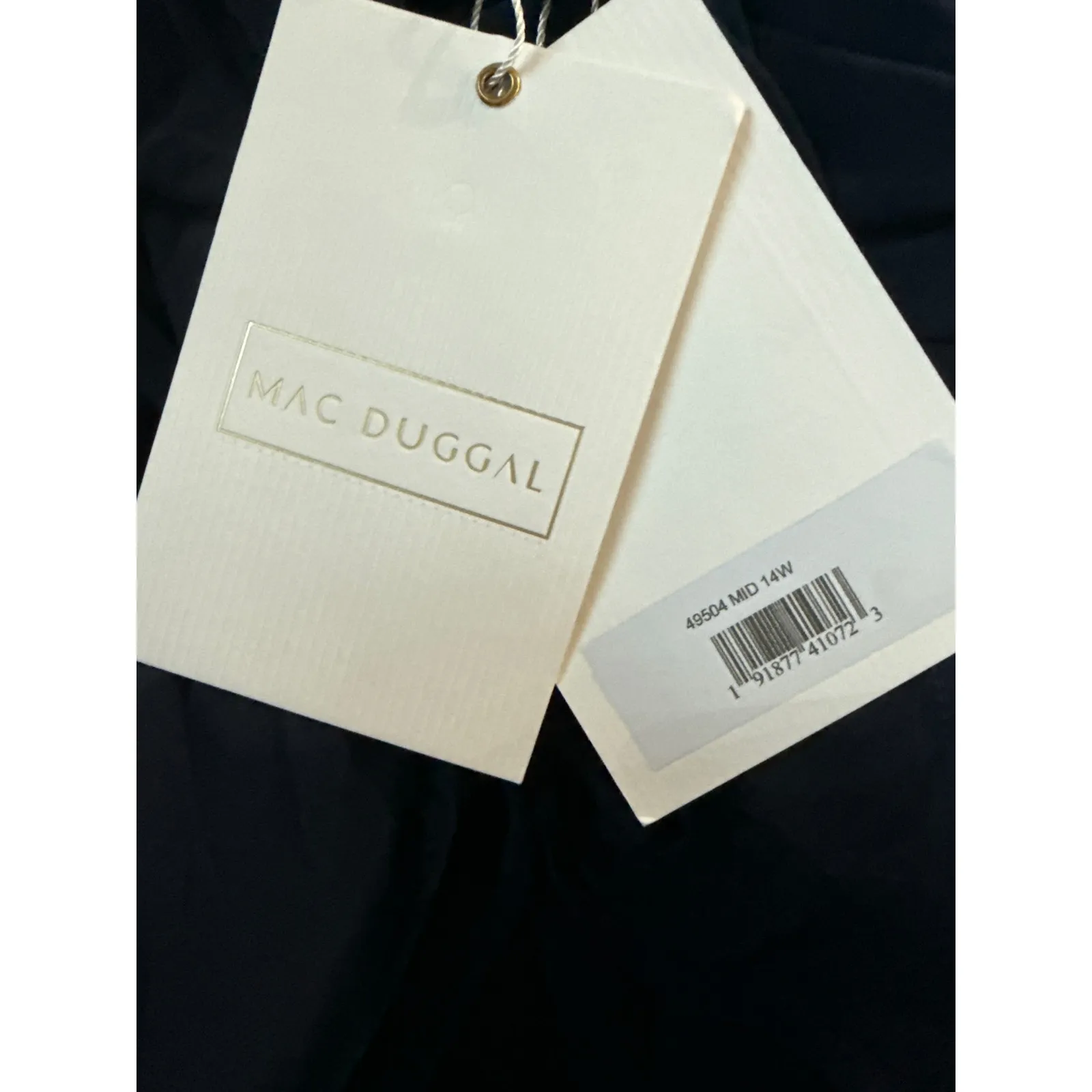 NWT MAC DUGGAL 49504 NWT Front Twist Long Sleeve V-Neck Gown (Plus) Sz 14W $398 - Image 5