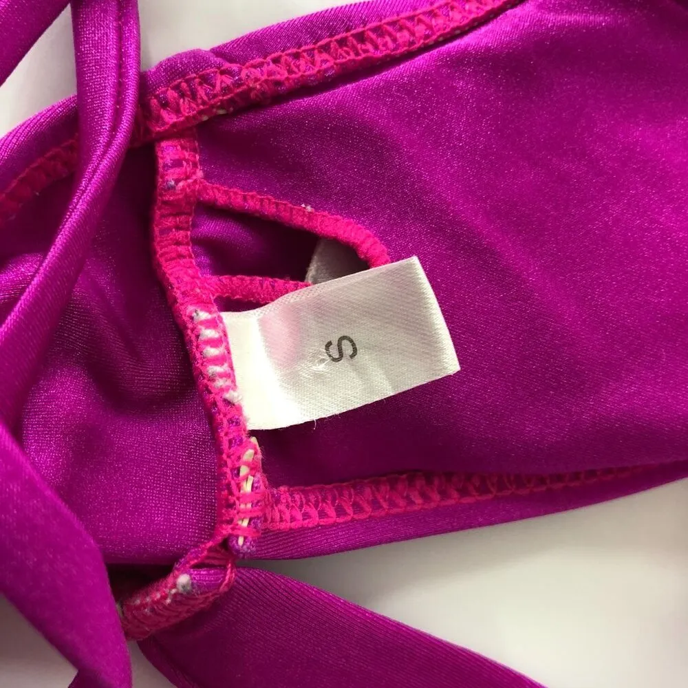 Bikini Top Strappy Adjustable Straps Removable Cups Purple S - Image 3