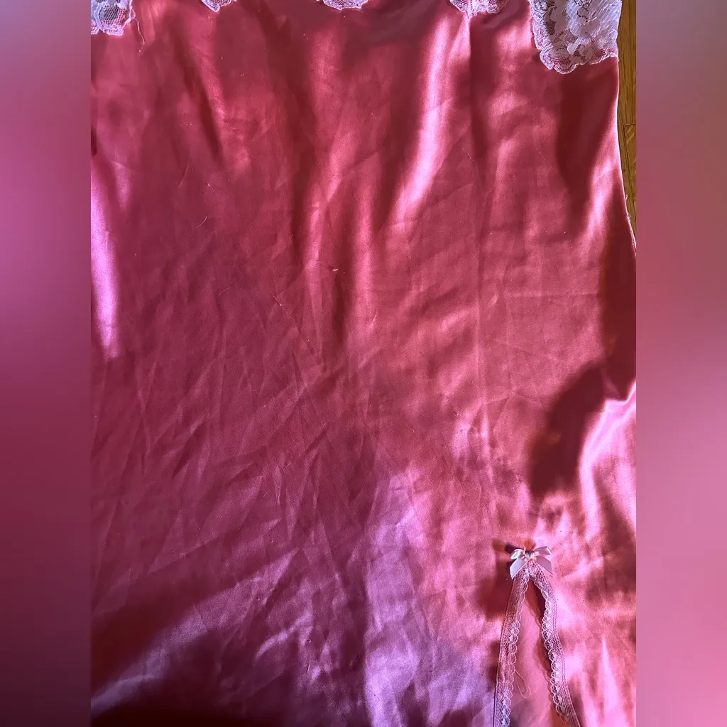 Vintage Y2K Victoria’s Secret Angels Salmon Sink satin Nightgown/Chemise, L - Image 3