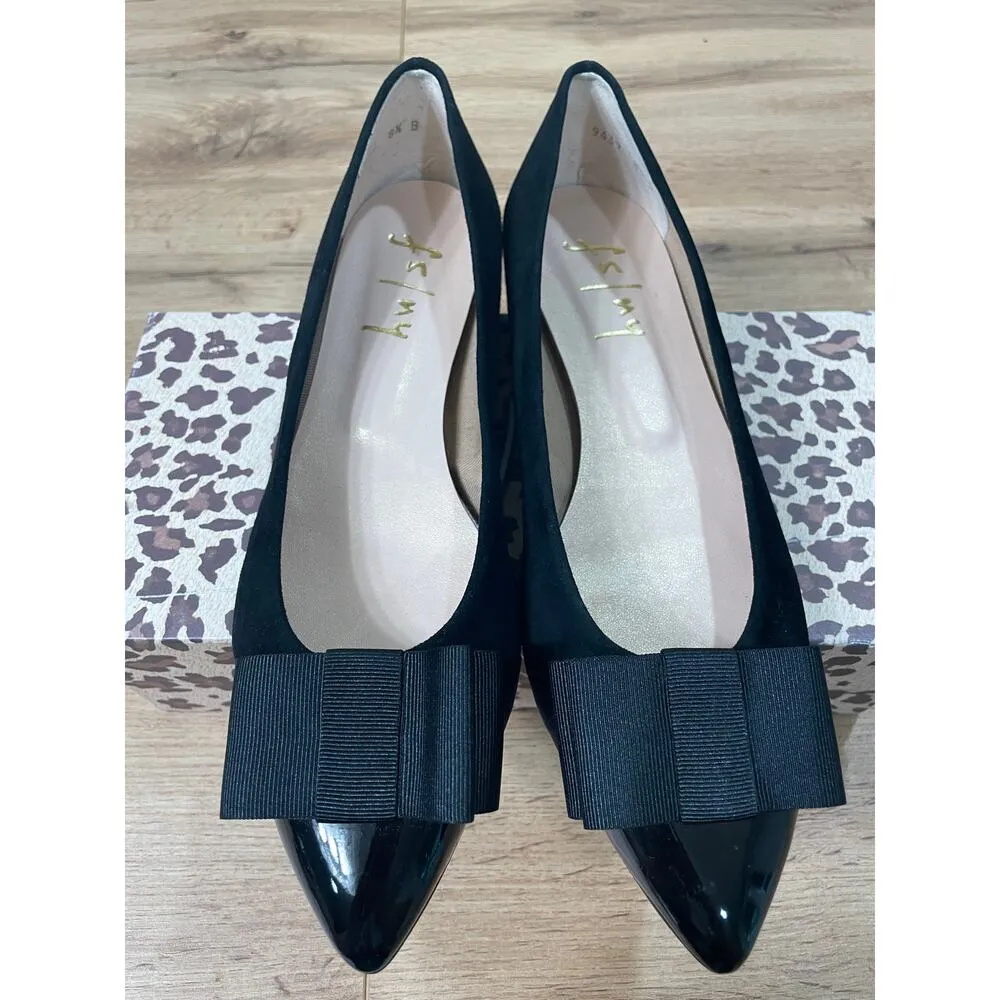 French Sole/New York Onstage Ballet Flat Black Patent Suede Sz 8.5 NIB Feminine - Image 5