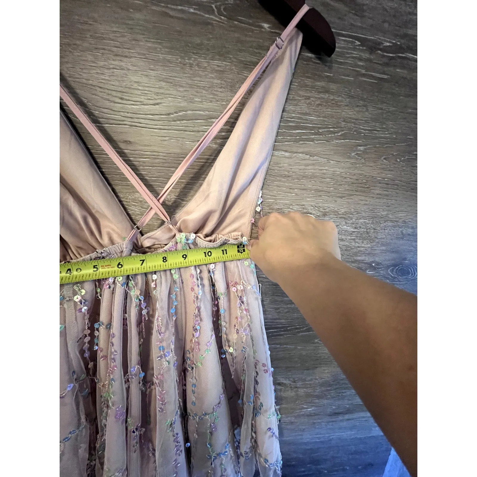 Hello Molly Mini Dress Party Size XS 2 Light Pink Mermaid Mystical Rainbow - Image 7