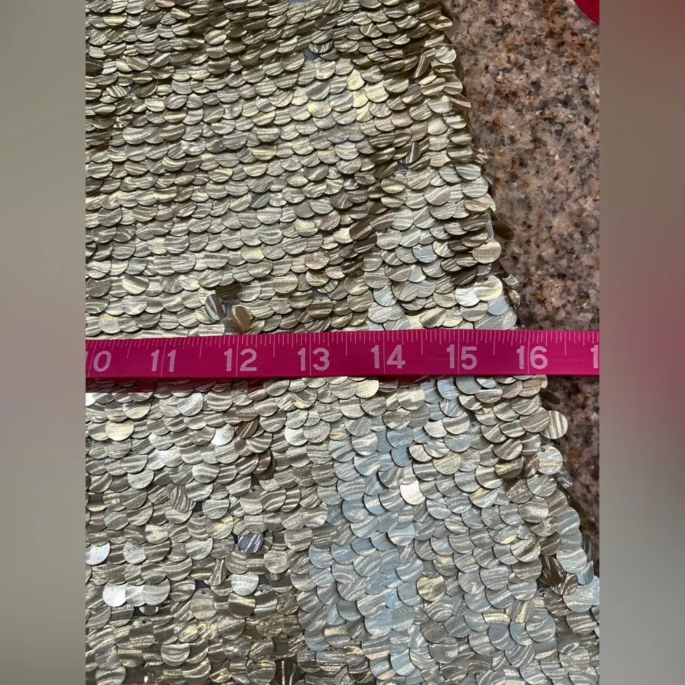 Monique Leshman Lolita Mini Skirt Size Small NWT Gold Sequin Hidden side zipper - Image 8