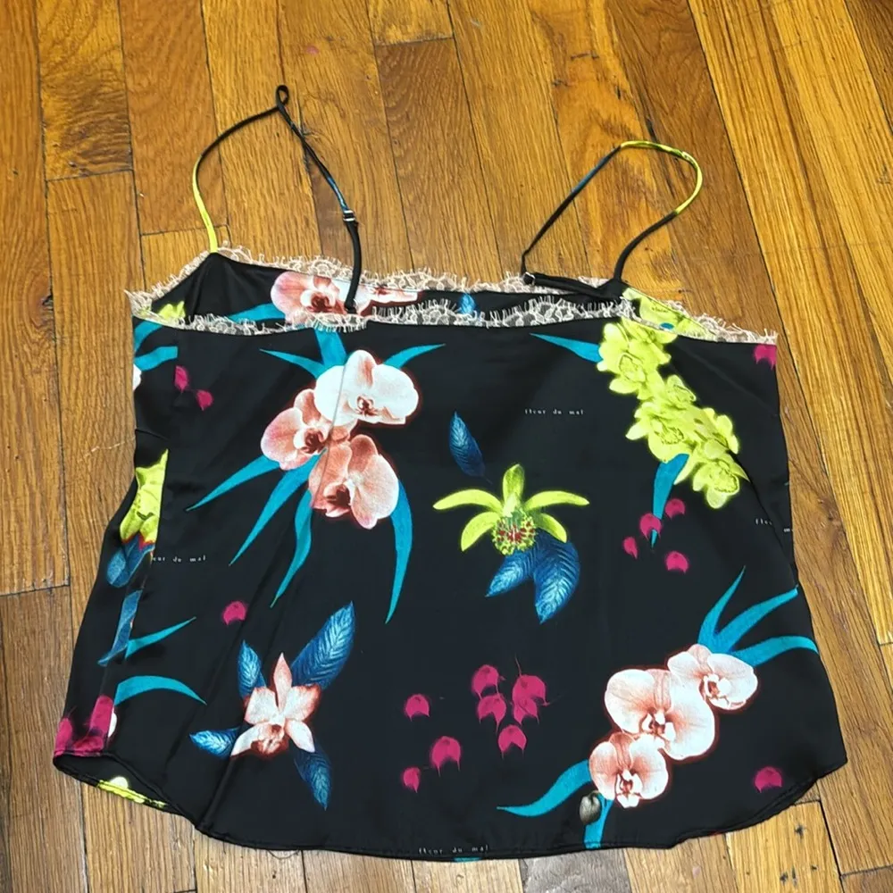 Floral Black Camisole Top Fleur Du Mal Size M - Image 4