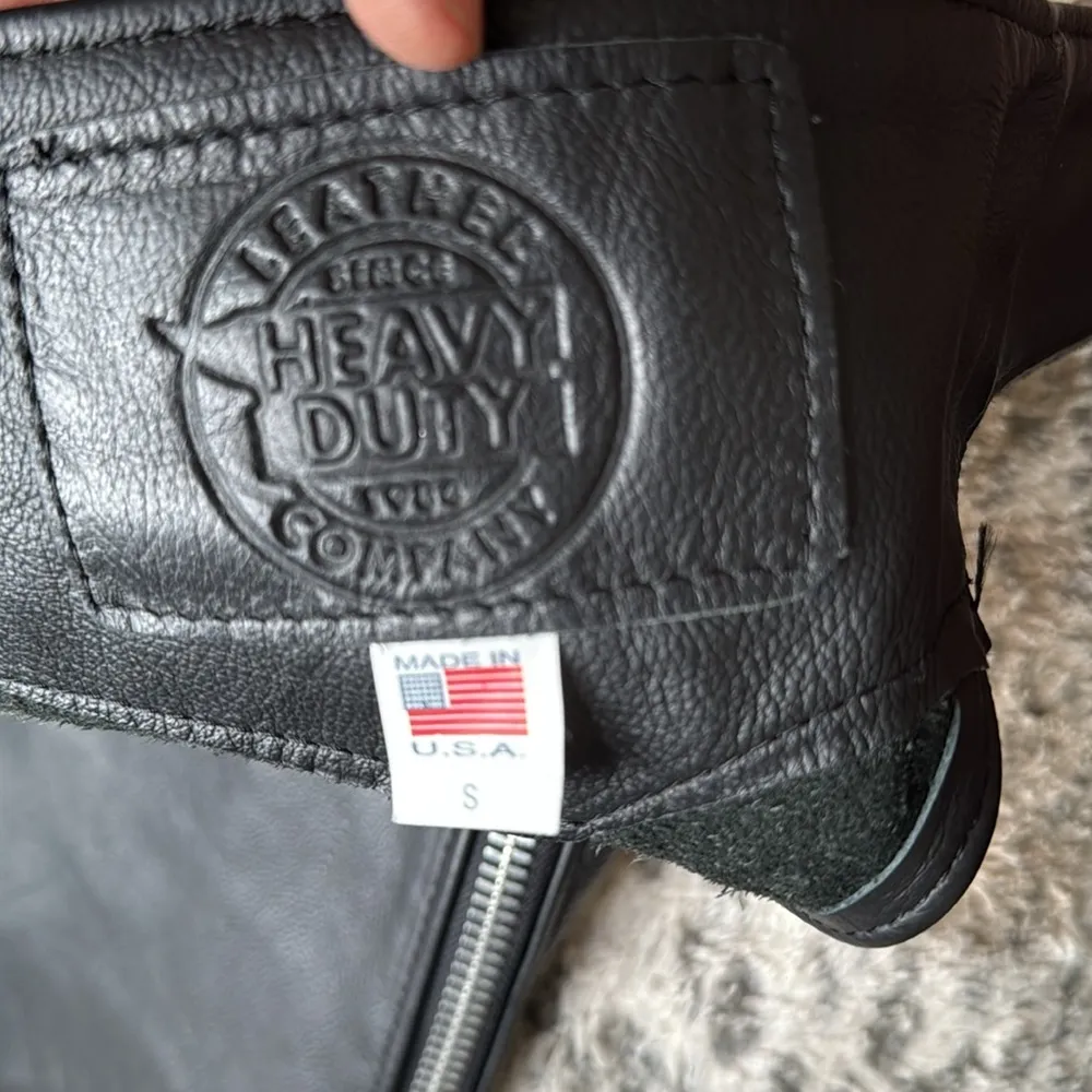 Black leather chaps made in the USA SIZE SMALL Size L - Image 3