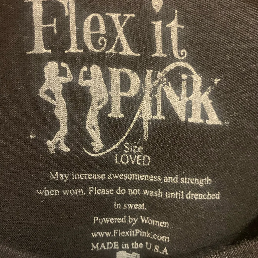 Flex it Pink Black Graphic Body Builder Woman Short Sleeve T - Image 4