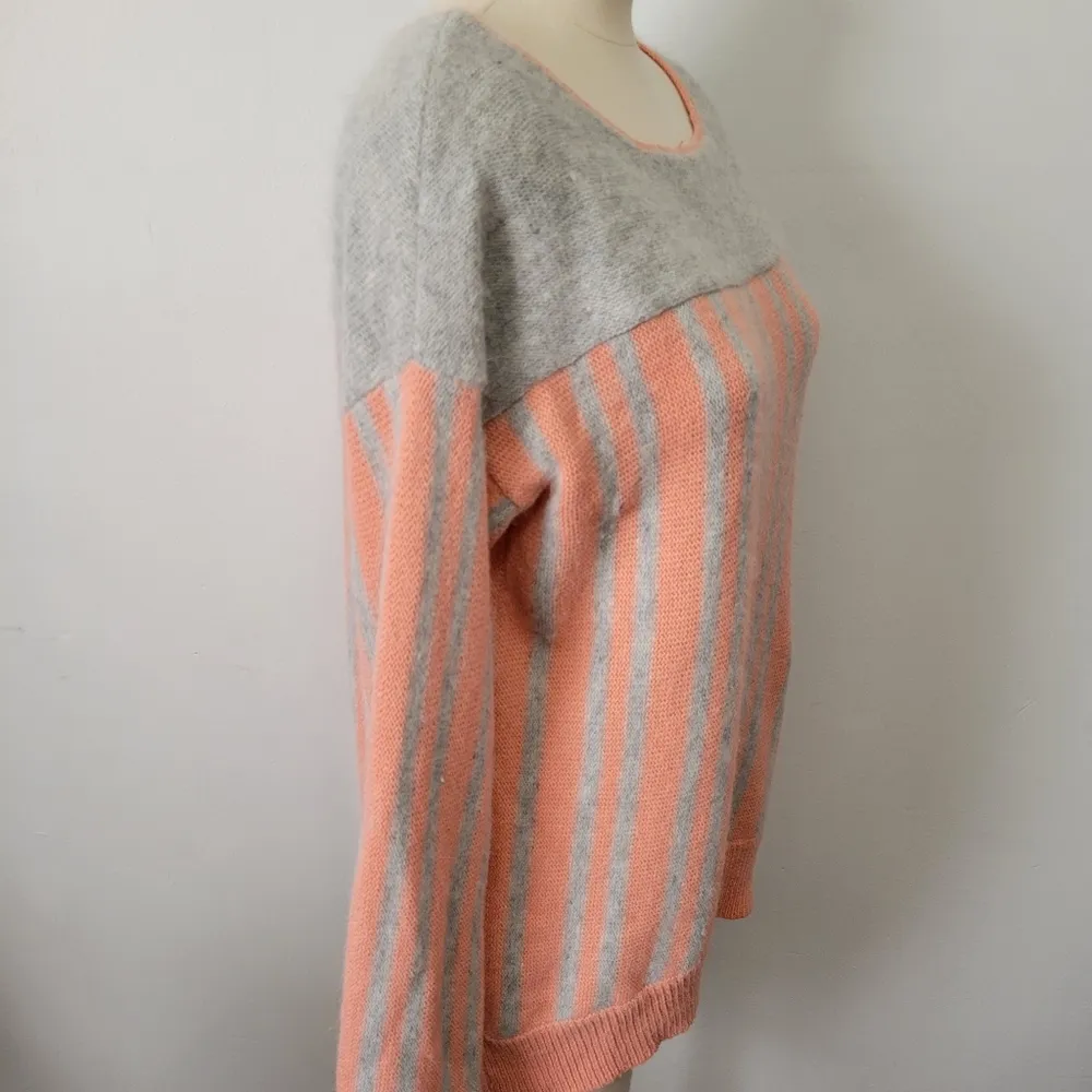 Love Riche fuzzy striped angora blend striped sweater size large - Image 3