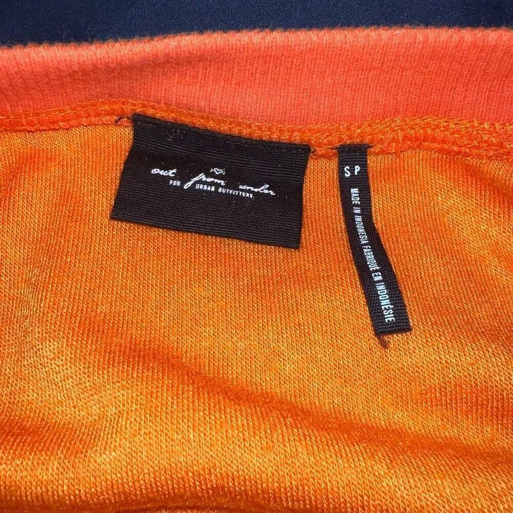 Urban Outfitters out from under Terry Track Short sleeve orange Jacket size S - Image 4