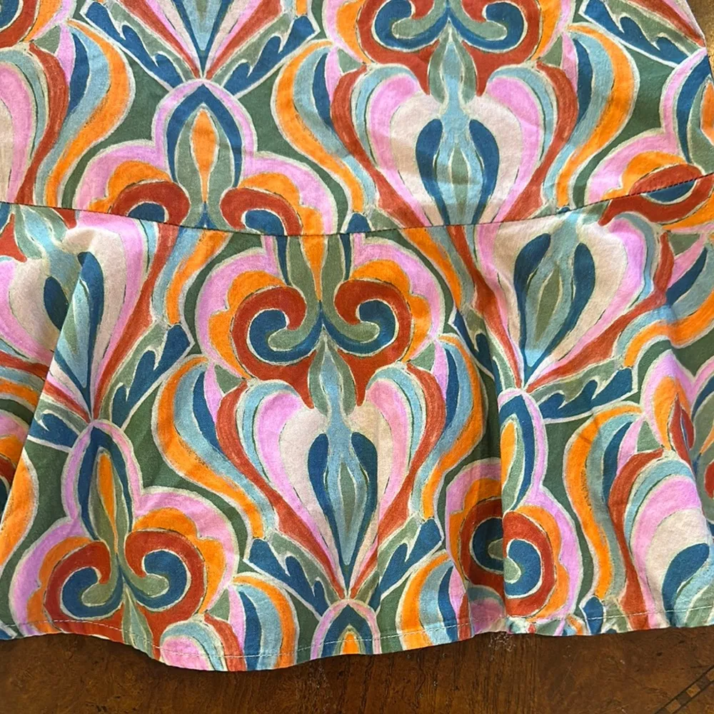 Colorful Patterned Sleeveless Dress Orange - Image 2