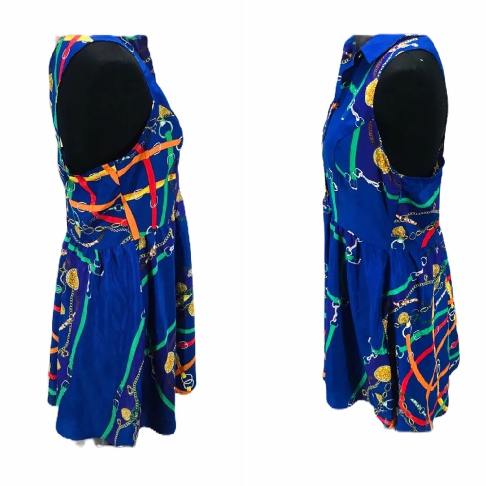 Sweet Rain Buckle Designs Dress, Blue, Large - Image 10