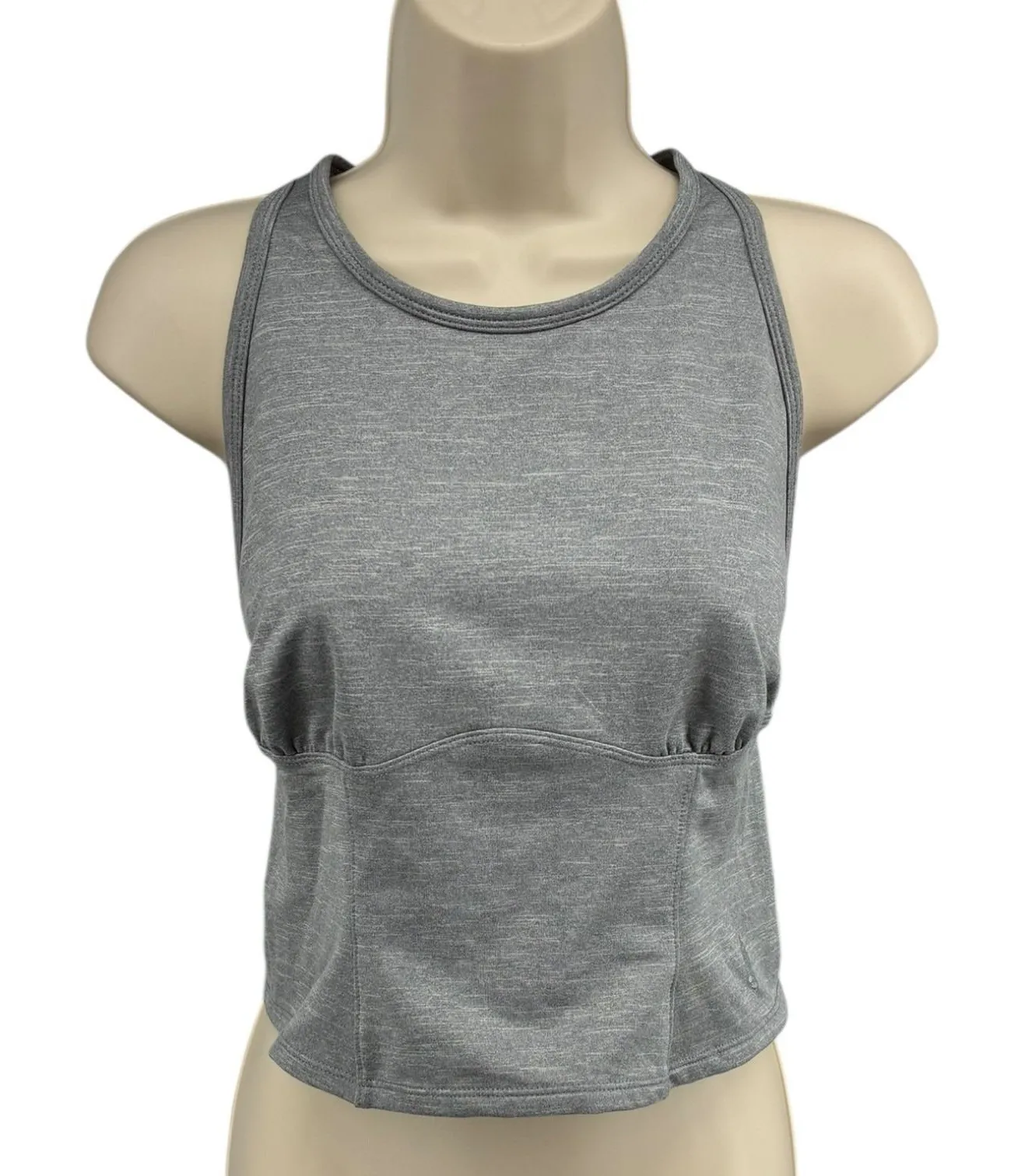 Free People Movement Open Back Lace Up Athletic Tank Gray Racerback - Image 1