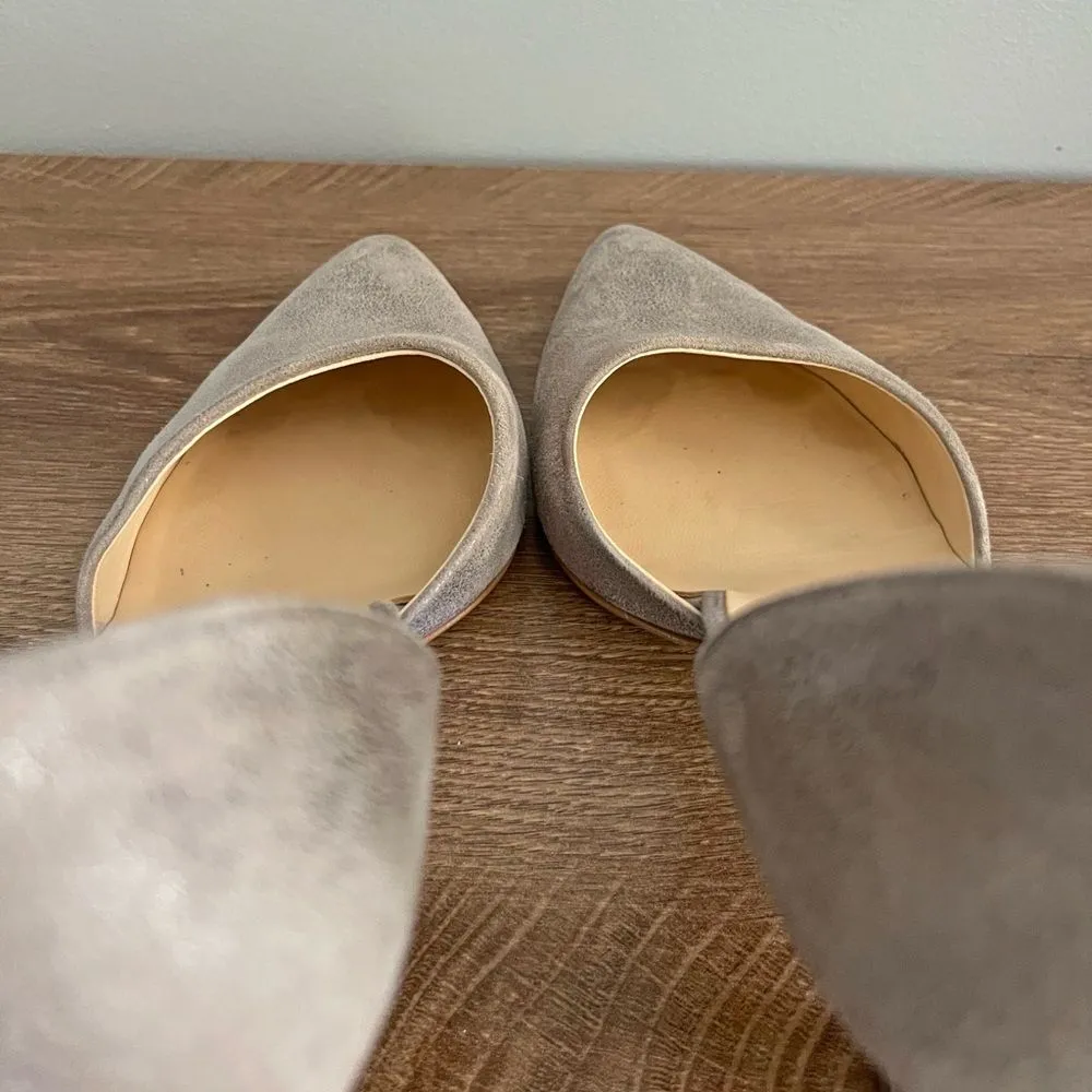 Paul Green Suede Heels 5.5 Gray D’Orsay Pump, Pointed Toe, Made in Austria Y2K - Image 6