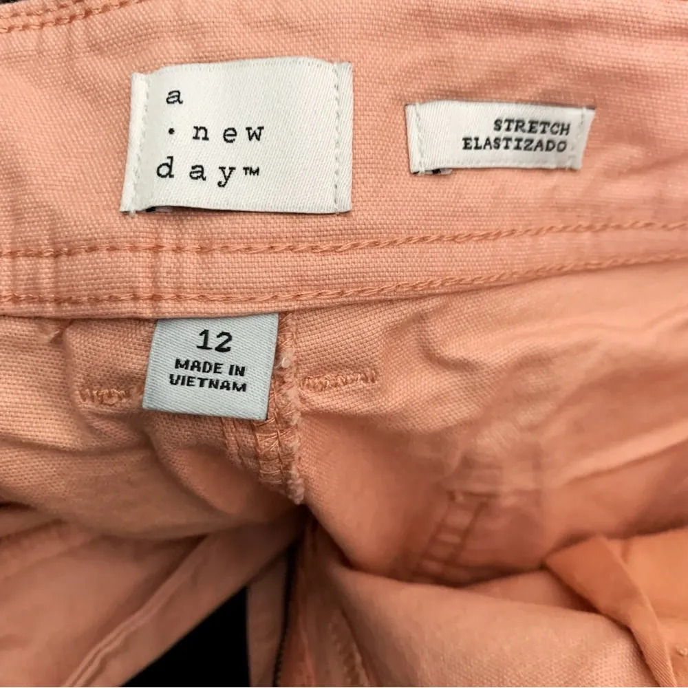 A New Day High Rise Peach Orange Cotton Shorts 
Size 12 - Image 4