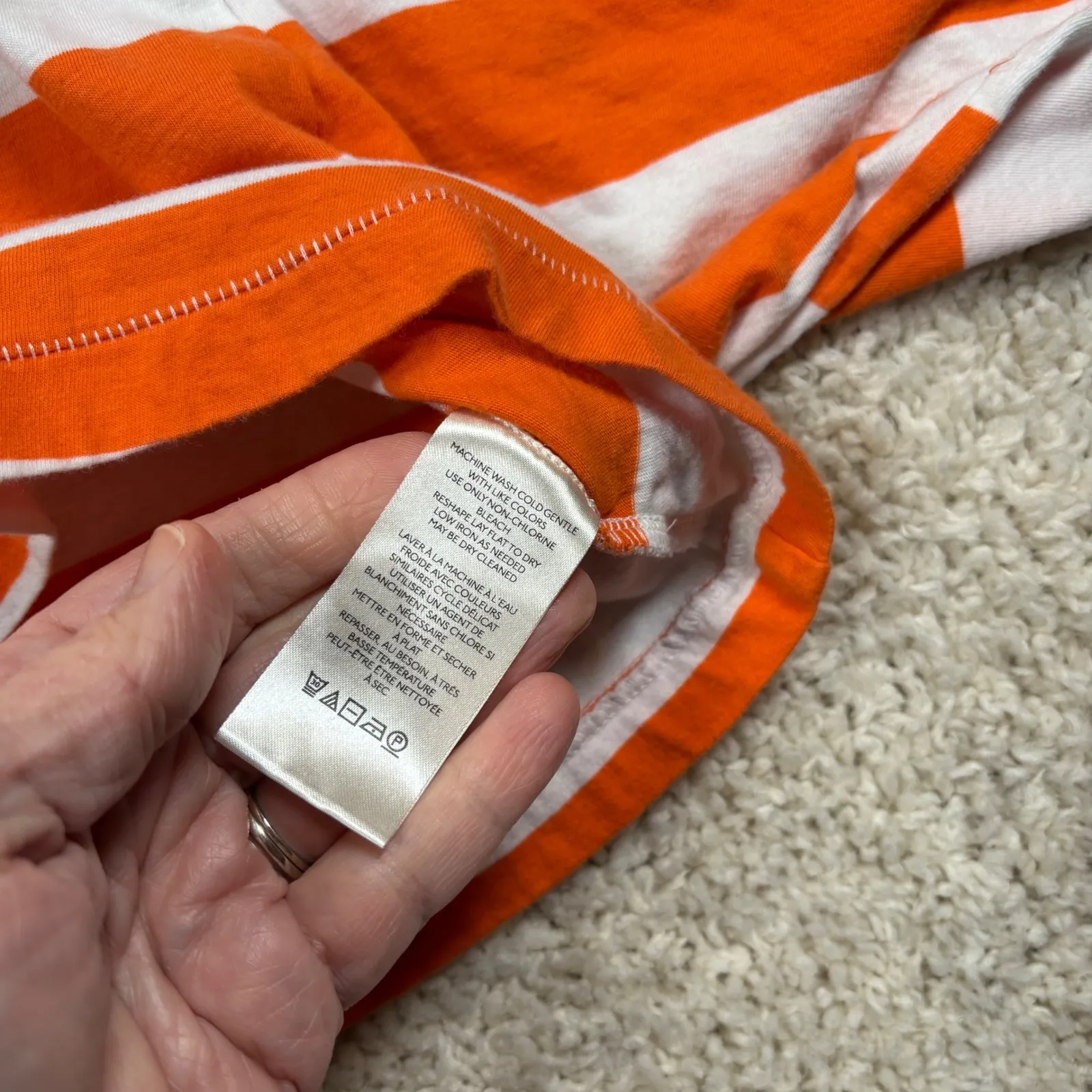 Maeve by Anthropologie Orange White Striped Cropped Tie Front Top XLarge Size XL - Image 10