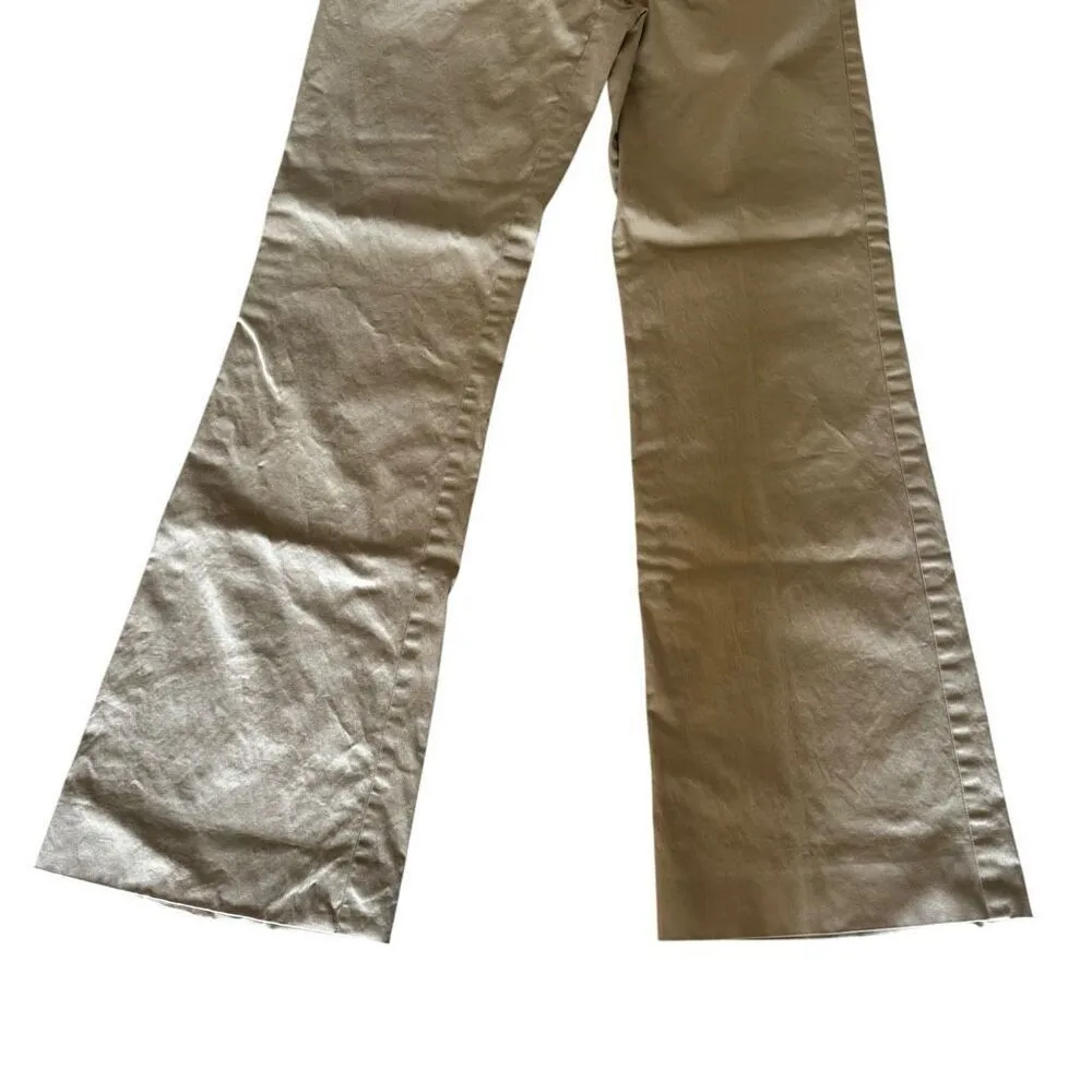 Tory Burch khaki beige pants straight leg mid rise casual work SZ 6 #2419 - Image 3