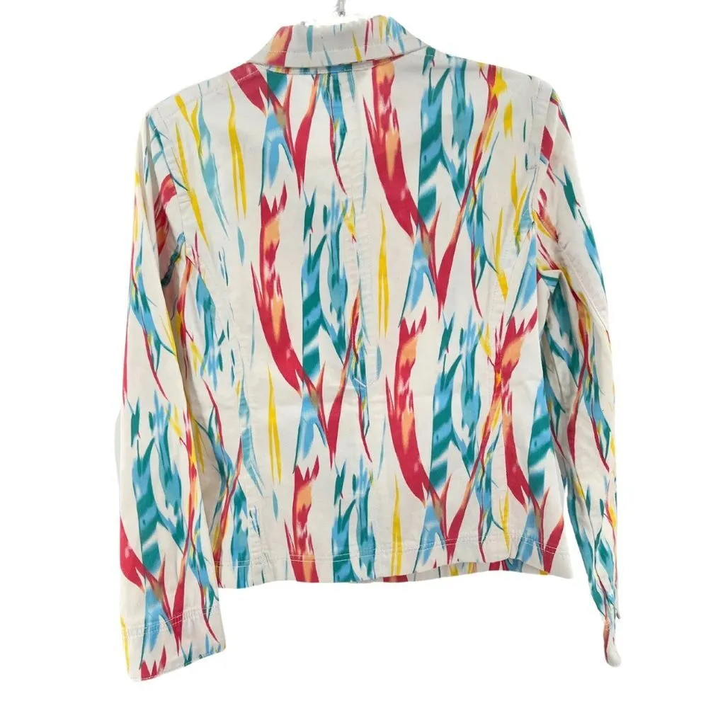 FDJ French Dress Jeans denim jacket white button up lightweight Canadian design Size M - Image 2