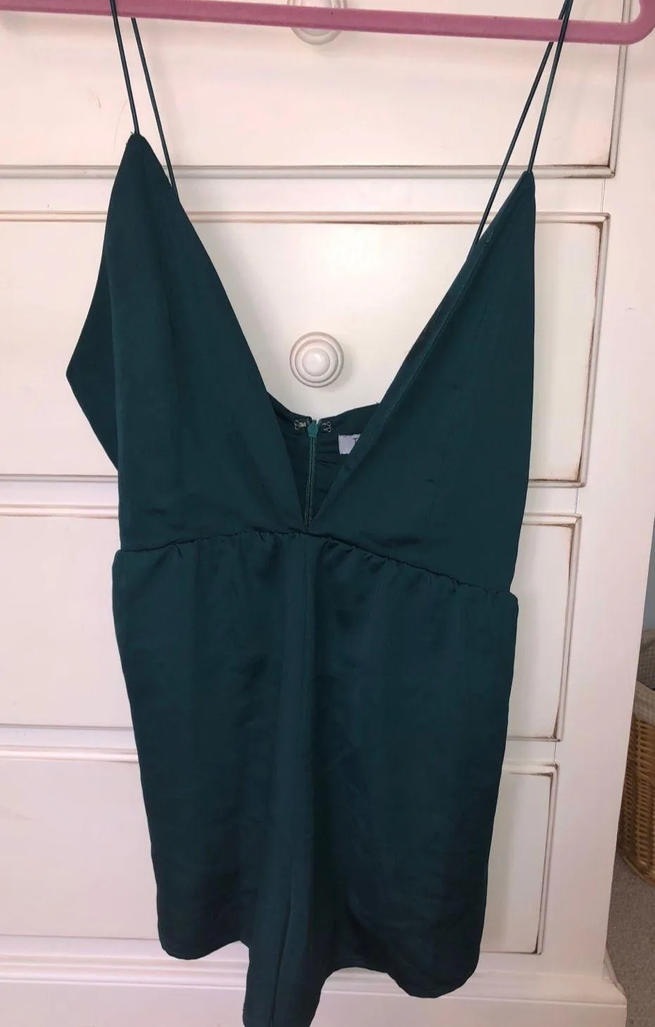 Emerald Green Plunging Romper - Image 3