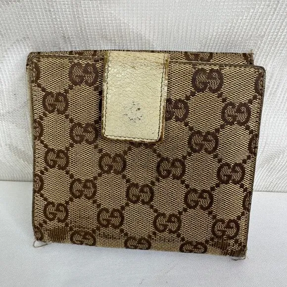 GUCCI Vintage Eclipse GG‎ Canvas Compact Wallet with dust bag - Image 4