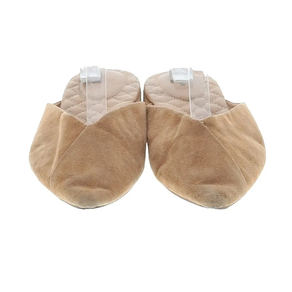 Birdies The Swan Slip-on Mules Sz 9 Tan Suede Quilted Leather Flats Womens Shoes - Image 7