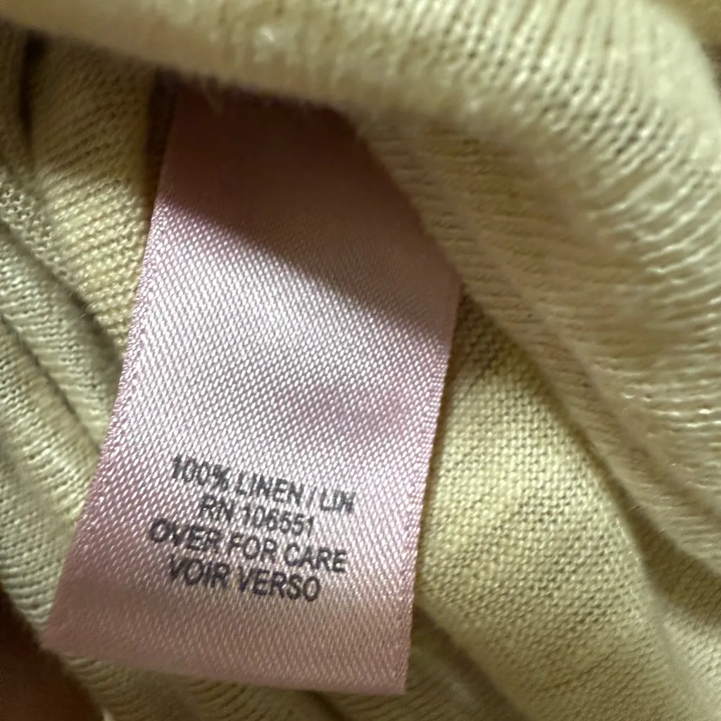 Calypso St. Barth Beige Linen Hi Low Top Blouse Women’s Sz XS - Image 6