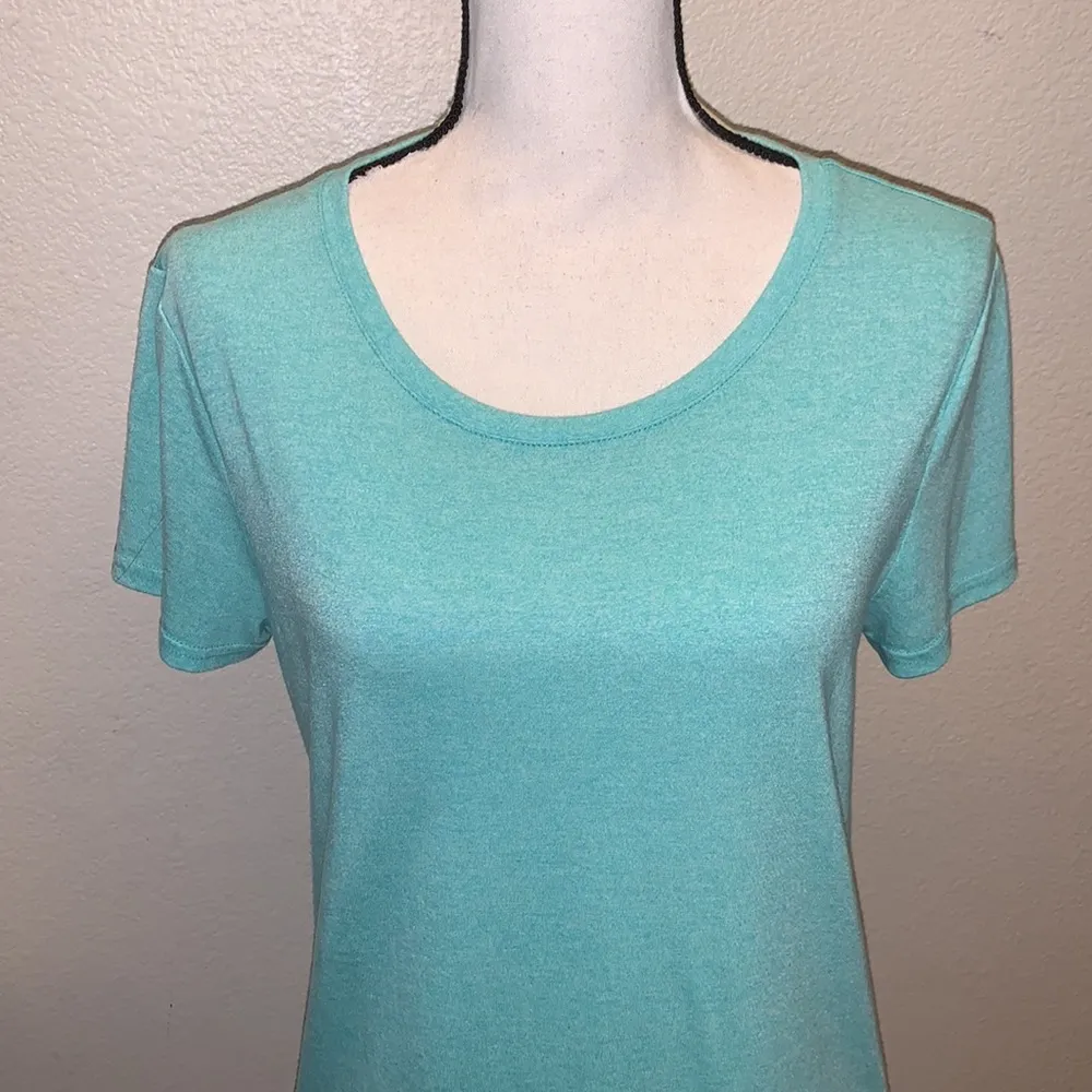 Tek Gear Dry Tek light teal athletic side slits short sleeve shirt - Image 2