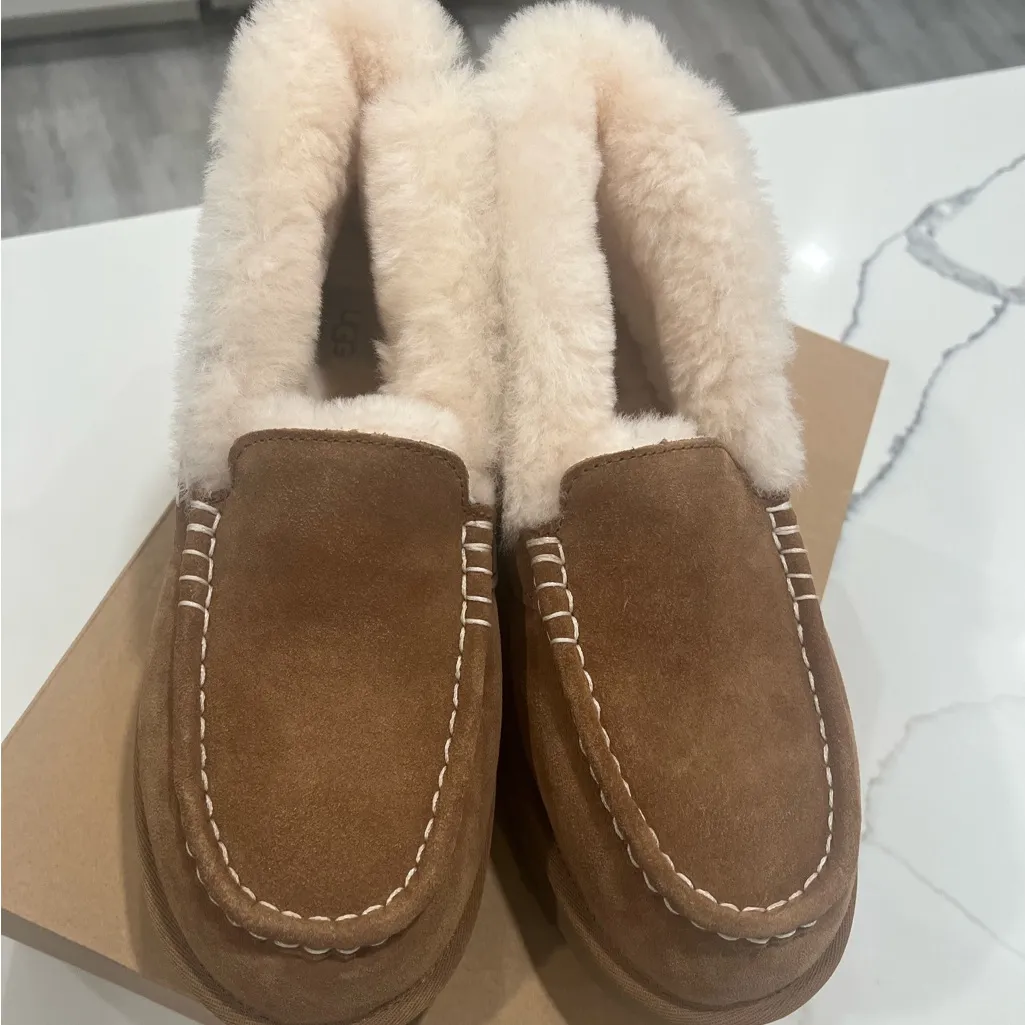 UGG Brown Ankle Boots with Cream Fur LiningStyle is Ansley Parc - Image 2