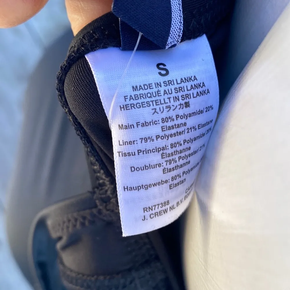 New J. Crew Woman’s Ruched V Neck One Piece Flattering Swimsuit Size Small Black - Image 8