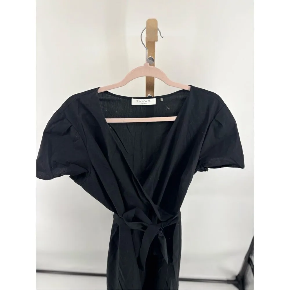 Elie Tahari Woman Belted Black Shirt Dress Size 16 Lace Detail 70% Cotton - Image 14