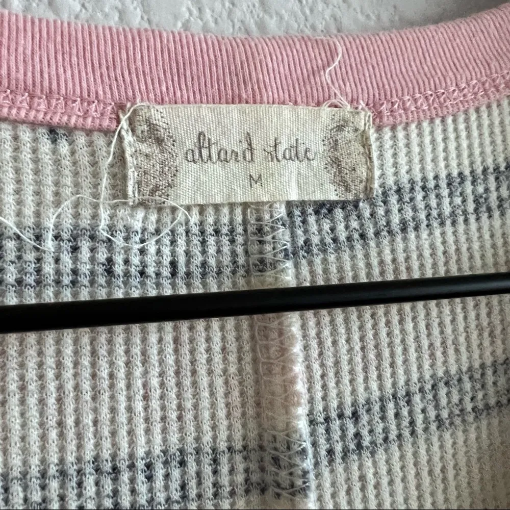 Altar'd State Subtle Holiday Onsie Jumpsuit Lounge Button Front Pajamas Medium - Image 2