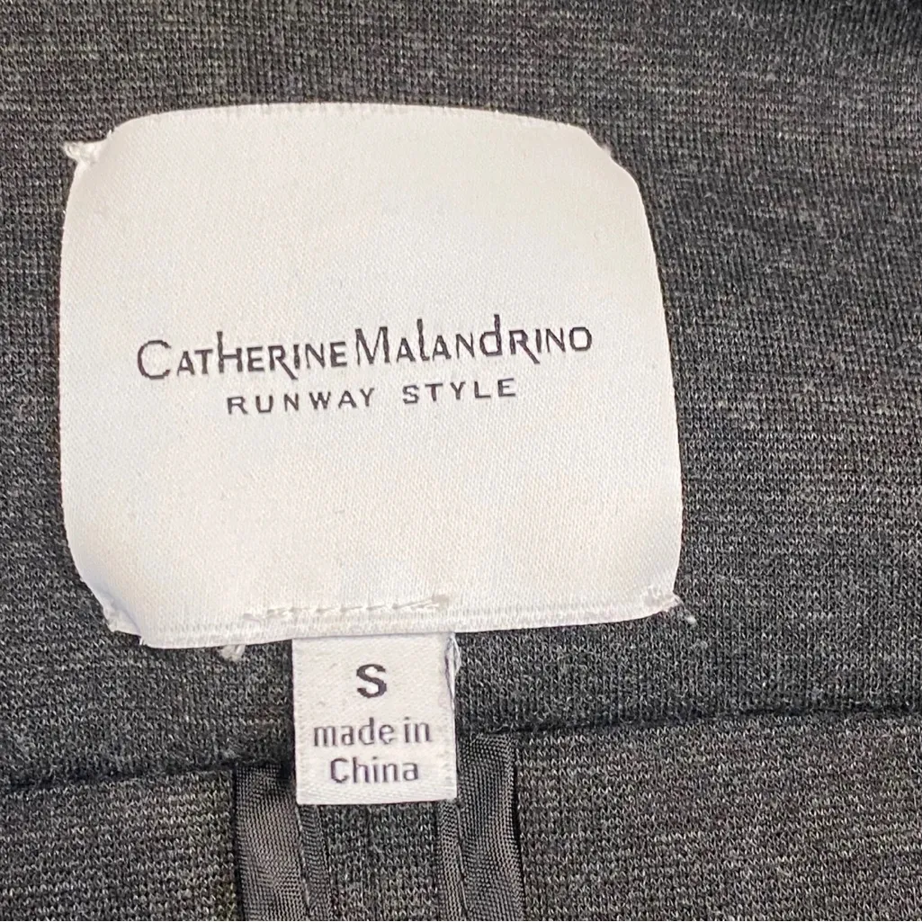 Catherine Malandrino Jacket Womens Small Charcoal Full Zip Moto Runway Style - Image 6