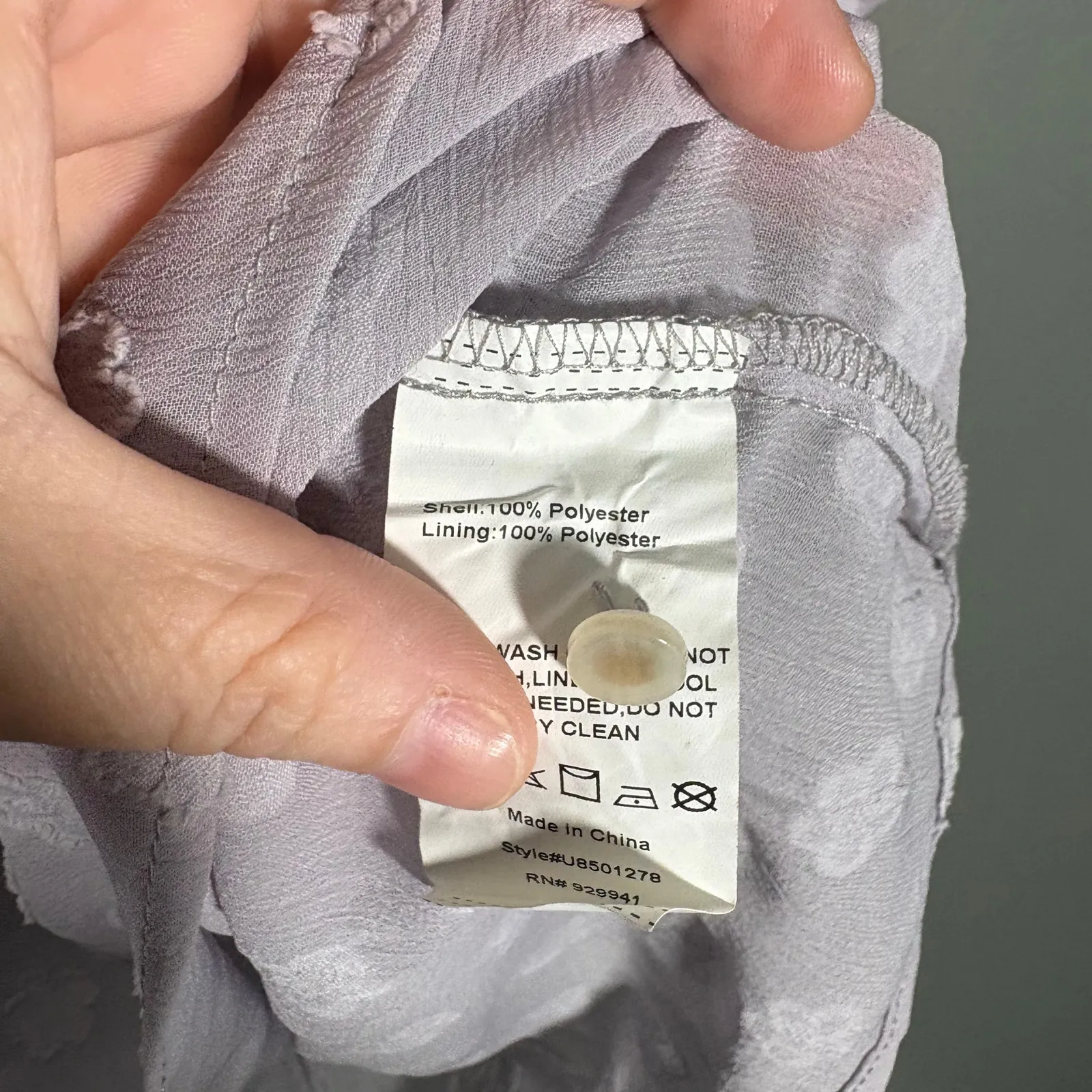 Suzanne Betro Women's Romantic Gray Flower Semi-Sheer Babydoll Top - Size Small - Image 6