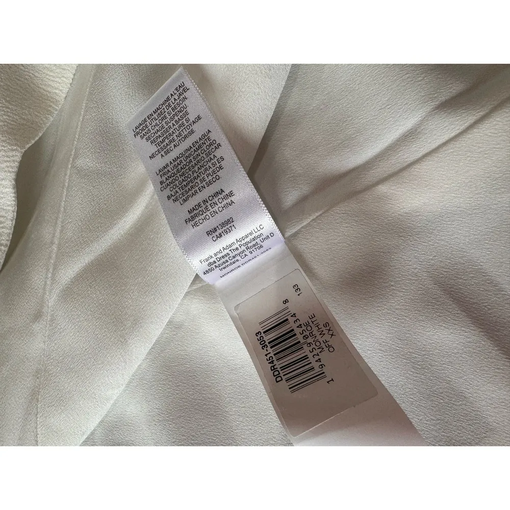 Dress the Population Sandra Plunge Crepe Trumpet Gown off white size Xxs - Image 14