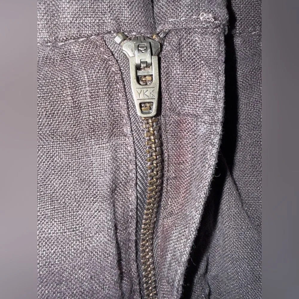 Tahari Brown High Rise Linen Straight Leg Lagenlook Pants Size Large #721 - Image 5