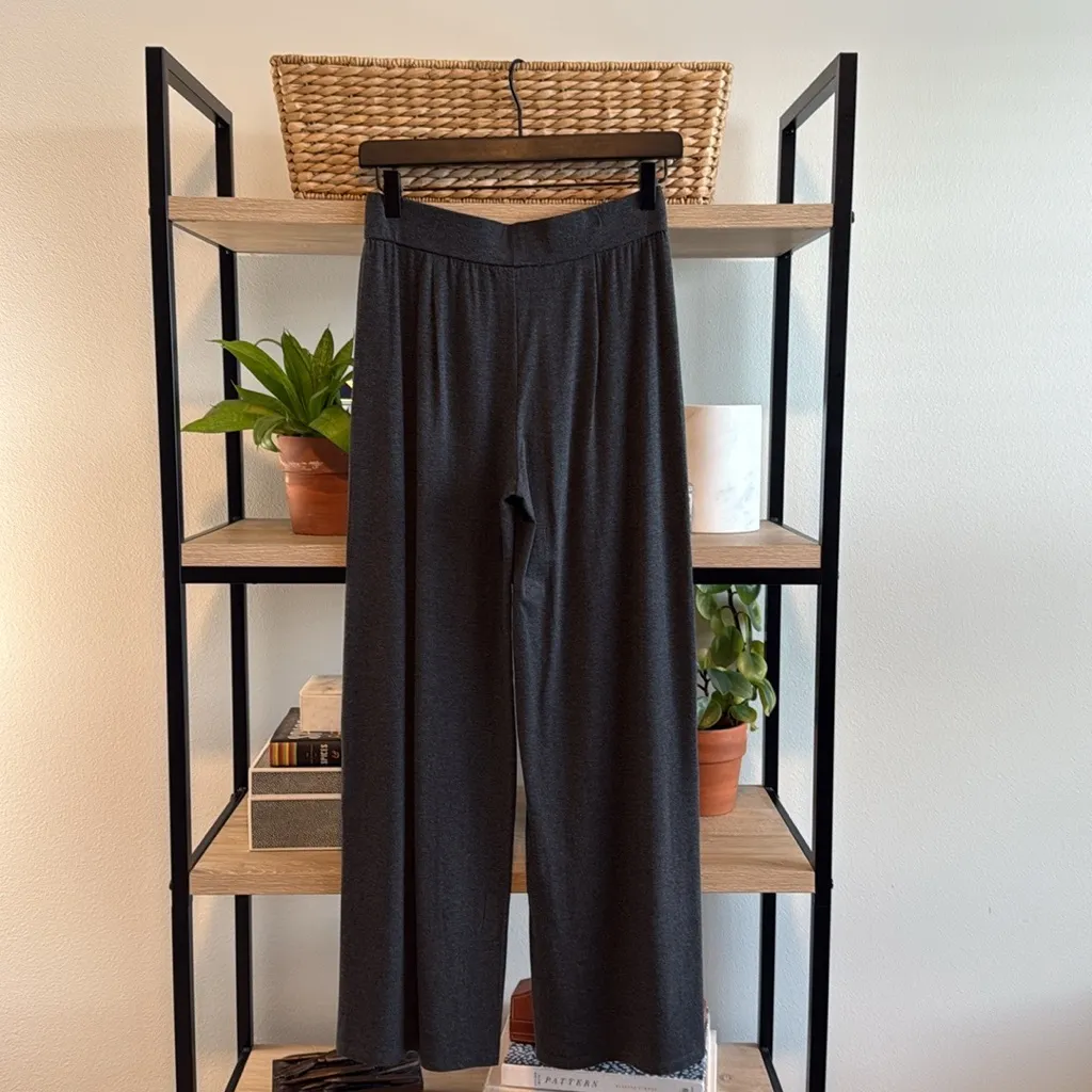 NWT Eileen Fisher Mid-Rise Jersey Knit Pull On Wide Legging Casual Pant, XXS - Image 4