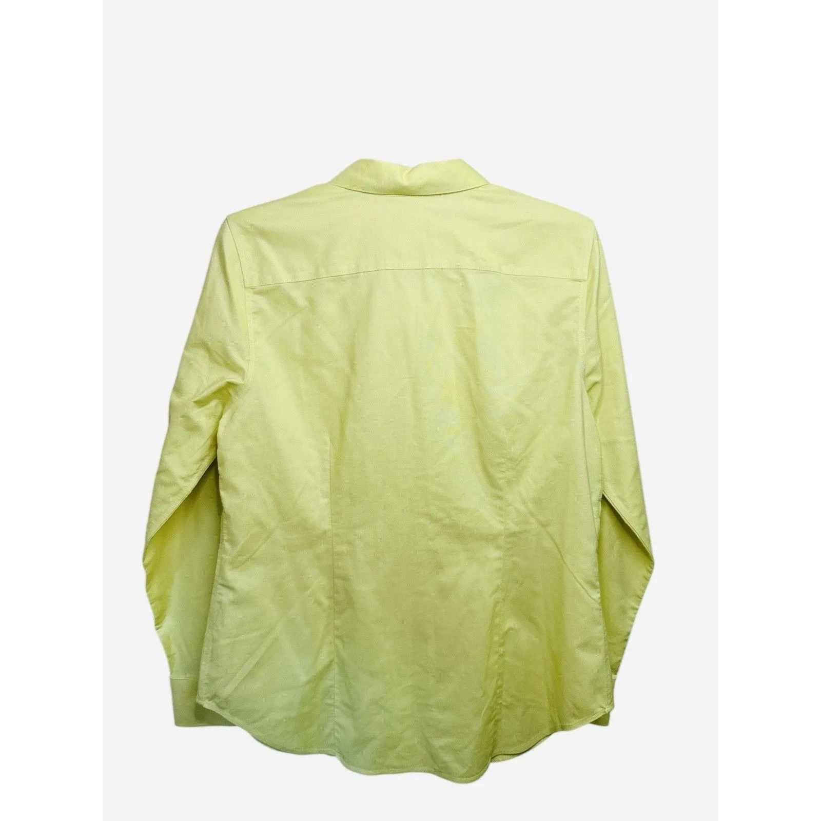 Chico’s Citrine Yellow Non-Iron Button Up Shirt Fitted Long Sleeve Blouse Size 1 - Image 3