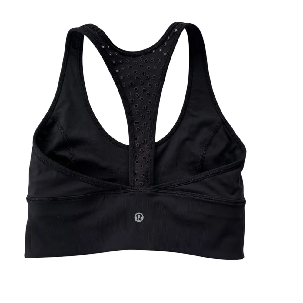 Lululemon Ornate Bra Racer Back Embroidered Eyelet Sports Bra Black Size 6 - Image 6