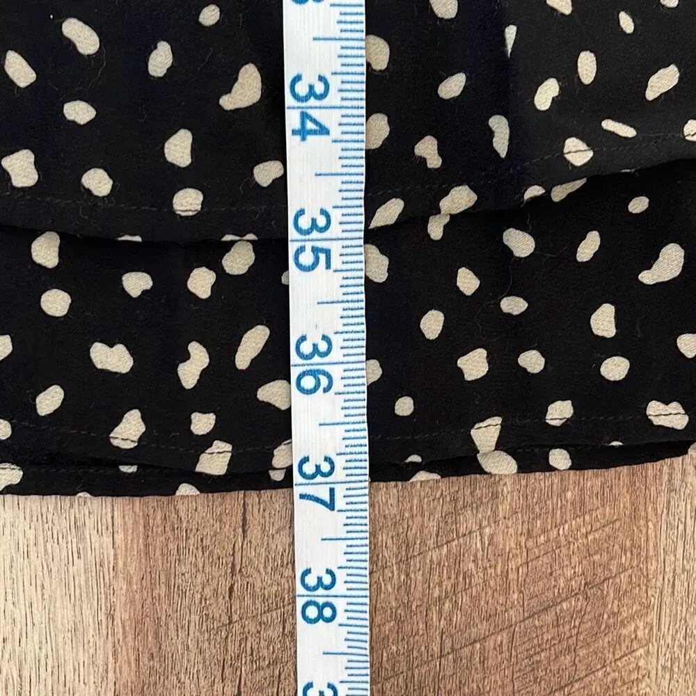 Rails Womens Smocked Waist V-Neck Karla Mini Dress Black Ivory Spots‎ Small - Image 14