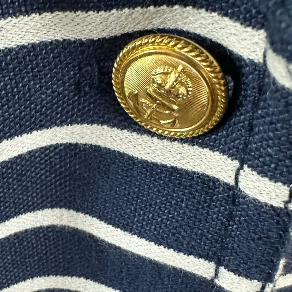 J.Crew Schoolboy Blazer in Navy Mixed Stripe Size 8 Preppy Classic Nautical - Image 9